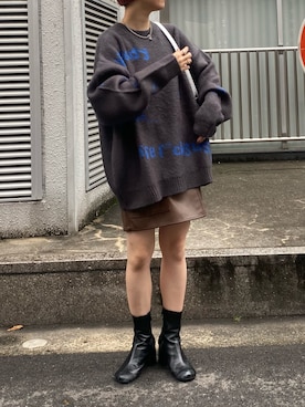 田原美波さん(レディース・158cm)の冬コーディネート