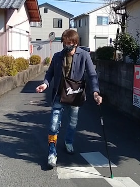 「BLUE BLUE（ブルーブルー）のアイテム（トップス）」を使った、🤘hiroyuki🤘さん（メンズ・181cm）の冬コーディネート