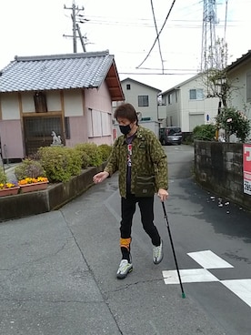 「A BATHING APE（アベイシングエイプ）のアイテム（ナイロンジャケット）」を使った、🤘hiroyuki🤘さん（メンズ・181cm）の春コーディネート