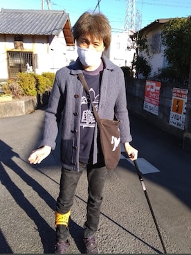 「BLUE BLUE（ブルーブルー）のアイテム（トップス）」を使った、🤘hiroyuki🤘さん（メンズ・181cm）の冬コーディネート