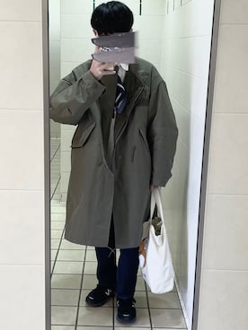 「きれいめコーディネート」｜「アイテム（モッズコート）」を使った、はしさん（メンズ・163cm）の冬コーディネート