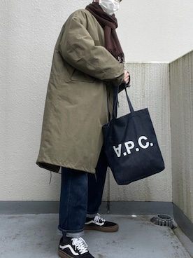 「チョコ色に染まれ」｜「アイテム（モッズコート）」を使った、はしさん（メンズ・163cm）の冬コーディネート