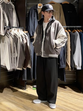 「アイテム（スタジャン）」を使った、kazu.さん（メンズ・173cm）の秋コーディネート