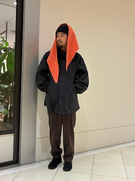 「アイテム（ニットキャップ/ビーニー）」を使った、あべちゃんさん（メンズ・175cm）の秋コーディネート