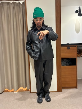 「アイテム（ニットキャップ/ビーニー）」を使った、あべちゃんさん（メンズ・175cm）の秋コーディネート