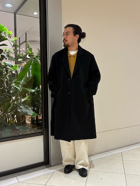 「アイテム（チェスターコート）」を使った、あべちゃんさん（メンズ・175cm）の秋コーディネート