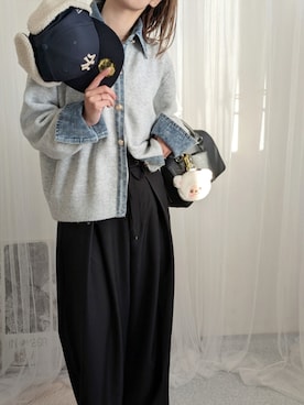 「アイテム（帽子）」を使った、yu.さん（レディース・165cm・30代）の冬コーディネート