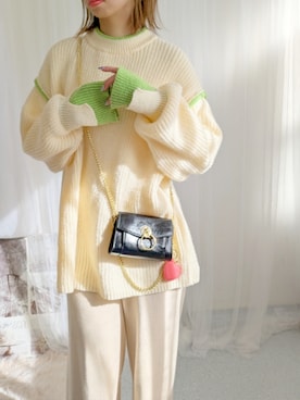 「アイテム（ニット/セーター）」を使った、yu.さん（レディース・165cm・30代）の秋コーディネート