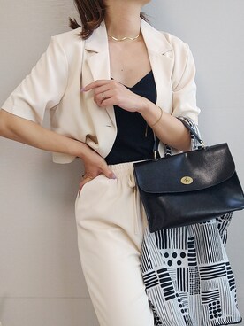 「OMNES（オムネス）のアイテム（バッグ）」を使った、yu.さん（レディース・165cm）の夏コーディネート