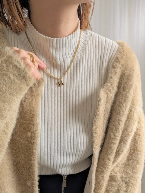OMNES (オムネス) | フェザーヤーンダブルフェイスカーデ (beige) | トップス カーディガン シンプル OMNES（ファッション） カーディガン フェザーヤーンダブル
