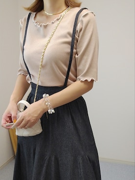 「アイテム（デニムスカート）」を使った、yu.さん（レディース・165cm）の夏コーディネート