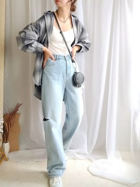 「at12:03（アットイチニーゼロサン）のアイテム」を使った、yu.さん（レディース・165cm）の夏コーディネート