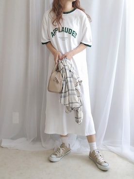 「DHOLIC（ディーホリック）のアイテム（アンダーウェア）」を使った、yu.さん（レディース・165cm）の夏コーディネート