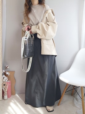 「CIENA（シエナ）のアイテム（ジャケット/アウター）」を使った、yu.さん（レディース・165cm）の春コーディネート