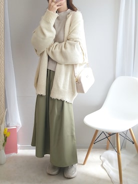 「MURUA（ムルーア）のMURUA (ムルーア) ミニショルダーバッグ SQUARE METAL2（ショルダーバッグ）」を使った、yu.さん（レディース・165cm）の冬コーディネート
