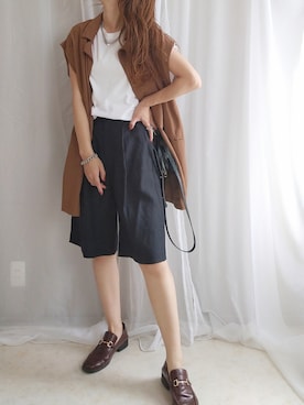 「OZOC（オゾック）のアイテム（その他シューズ）」を使った、yu.さん（レディース・165cm）の夏コーディネート