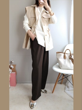 「CIENA（シエナ）のアイテム（ジャケット/アウター）」を使った、yu.さん（レディース・165cm）の春コーディネート