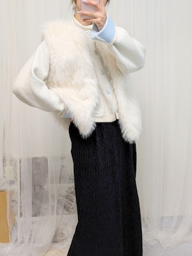 「アイテム（ベスト）」を使った、yu.さん（レディース・165cm）の冬コーディネート