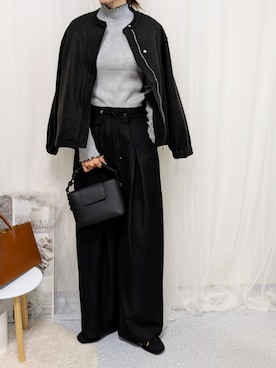 「アイテム（スラックス）」を使った、yu.さん（レディース・165cm・30代）の秋コーディネート