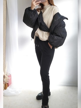 「CIENA（シエナ）のアイテム（ダウンジャケット/コート）」を使った、yu.さん（レディース・165cm）の冬コーディネート