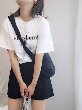 「OMNES（オムネス）のアイテム（バッグ）」を使った、yu.さん（レディース・165cm）の夏コーディネート