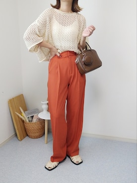 「tukn.（トゥクン）のアイテム（バッグ）」を使った、yu.さん（レディース・165cm）の夏コーディネート