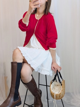 「tiptop（ティップトップ）のアイテム（ワンピース/ドレス）」を使った、yu.さん（レディース・165cm）の春コーディネート