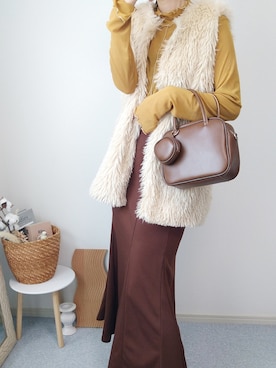 「tukn.（トゥクン）のアイテム（バッグ）」を使った、yu.さん（レディース・165cm）の秋コーディネート