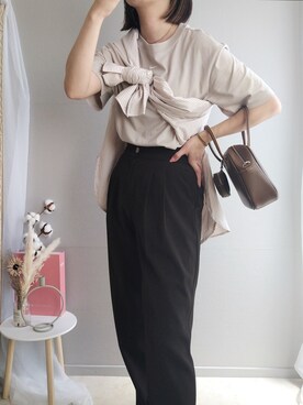 「tukn.（トゥクン）のアイテム（バッグ）」を使った、yu.さん（レディース・165cm）の春コーディネート