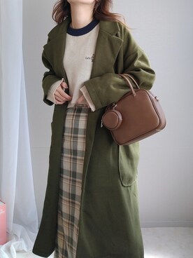 「ECRIRE（エクリール）のアイテム（チェスターコート）」を使った、yu.さん（レディース・165cm）の秋コーディネート