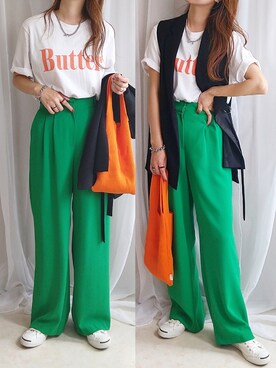 「at12:03（アットイチニーゼロサン）のアイテム」を使った、yu.さん（レディース・165cm）の夏コーディネート