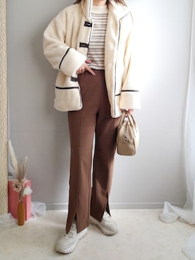 「Crisp（クリスプ）のアイテム（ブルゾン）」を使った、yu.さん（レディース・165cm）の冬コーディネート