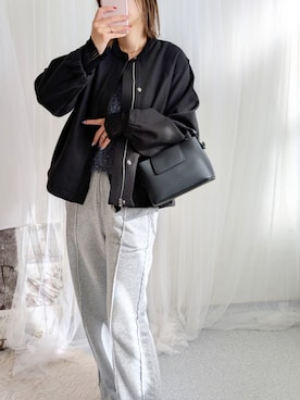 「アイテム（ノーカラージャケット）」を使った、yu.さん（レディース・165cm）の秋コーディネート