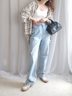 「DHOLIC（ディーホリック）のアイテム（アンダーウェア）」を使った、yu.さん（レディース・165cm）の夏コーディネート