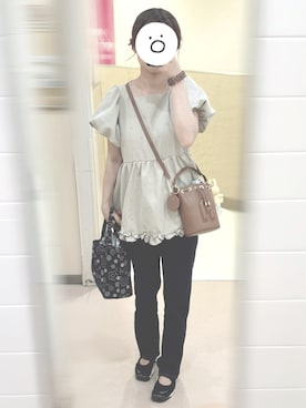 「FURLA（フルラ）のアイテム（ハンドバッグ）」を使った、Ri_Jiさん（レディース・158cm）の夏コーディネート