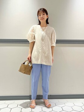 「La TOTALITE（ラトータリテ）のアイテム（シャツ/ブラウス）」を使った、uniさん（レディース・156cm）の春コーディネート