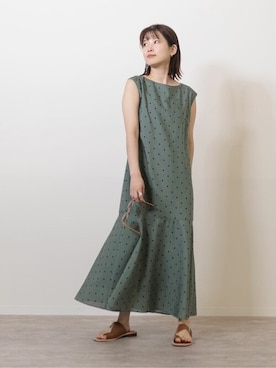 「La TOTALITE（ラトータリテ）のアイテム（ワンピース）」を使った、uniさん（レディース・156cm）の春コーディネート