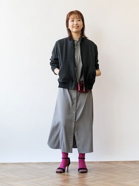 「La TOTALITE（ラトータリテ）のアイテム（ブルゾン）」を使った、uniさん（レディース・156cm）の秋コーディネート