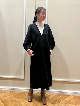 「La TOTALITE（ラトータリテ）のアイテム（ワンピース）」を使った、uniさん（レディース・160cm）の冬コーディネート