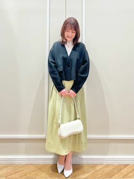 「La TOTALITE（ラトータリテ）のアイテム（ノーカラージャケット）」を使った、uniさん（レディース・160cm）の春コーディネート