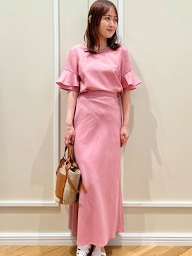 「ラッフルスリーブ」｜uniさん（レディース・160cm）の春コーディネート