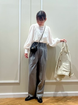 「La TOTALITE（ラトータリテ）のアイテム（ノーカラージャケット）」を使った、uniさん（レディース・160cm）の夏コーディネート