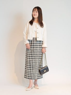 「La TOTALITE（ラトータリテ）のアイテム（ノーカラージャケット）」を使った、uniさん（レディース・160cm）の春コーディネート