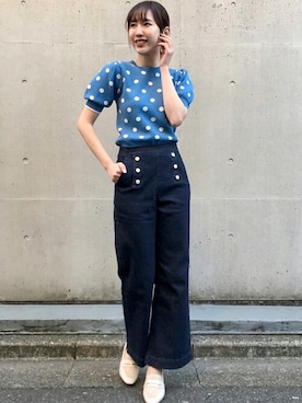 「31 Sons de mode（トランテアン　ソン　ドゥ　モード）のアイテム（パンツ）」を使った、31sdmpressさん（レディース・168cm）の春コーディネート