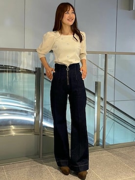 「31 Sons de mode（トランテアン　ソン　ドゥ　モード）のアイテム（パンツ）」を使った、31sdmpressさん（レディース・158cm）の夏コーディネート