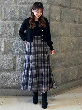 「31 Sons de mode（トランテアン　ソン　ドゥ　モード）のアイテム（ブーツ）」を使った、31sdmpressさん（レディース・155cm）の秋コーディネート