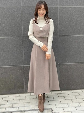 「ビスチェコーデ」｜「アイテム（ワンピース/ドレス）」を使った、31sdmpressさん（レディース・158cm）の秋コーディネート