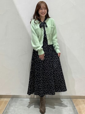 「ドット柄」｜31sdmpressさん（レディース・158cm）の冬コーディネート