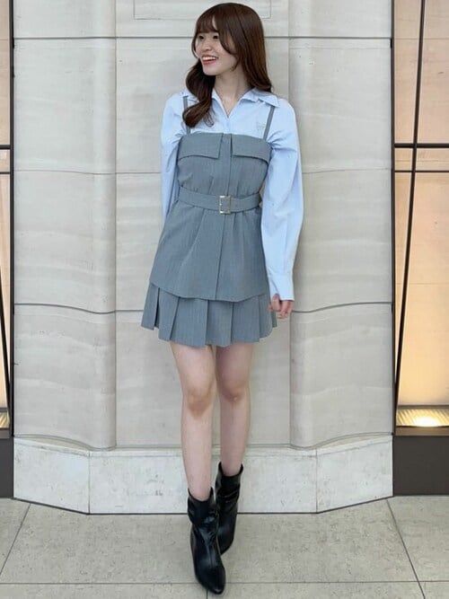 DT MaxMara ★ 千鳥格子ツイード ミニ スカート VERNA ブルー セール】千鳥柄ツイードミニスカート（スカート）｜leune（ルネ