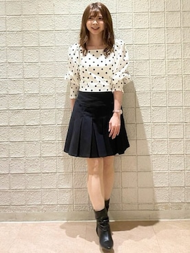 「31 Sons de mode（トランテアン　ソン　ドゥ　モード）のアイテム（ブーツ）」を使った、31sdmpressさん（レディース・148cm）の春コーディネート